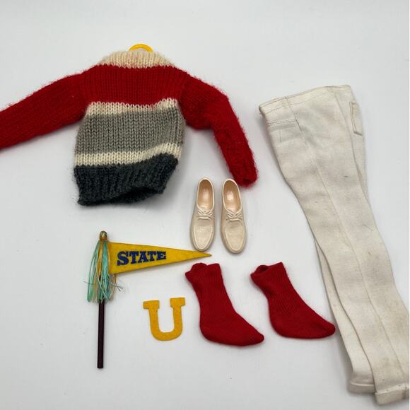 Vintage KEN #770 CAMPUS HERO Complete Japan TM NM Wool 60s Barbie School Outfit - Picture 1 of 11